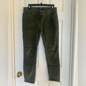 Lucky Brand Lolita Skinny Corduroy Pants Olive Green Size 27